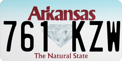 AR license plate 761KZW