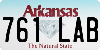 AR license plate 761LAB