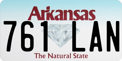 AR license plate 761LAN