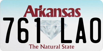 AR license plate 761LAO