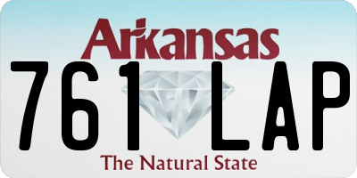 AR license plate 761LAP