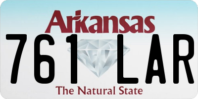 AR license plate 761LAR