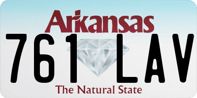 AR license plate 761LAV