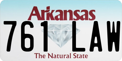 AR license plate 761LAW