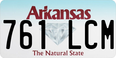 AR license plate 761LCM