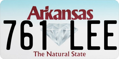 AR license plate 761LEE
