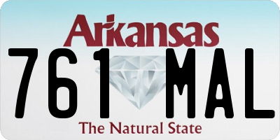 AR license plate 761MAL