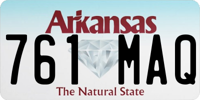 AR license plate 761MAQ