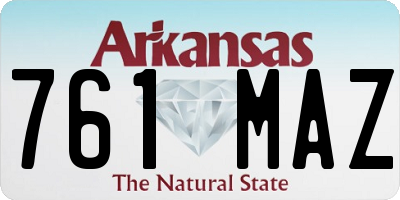 AR license plate 761MAZ