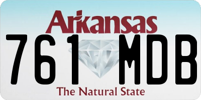 AR license plate 761MDB