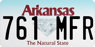 AR license plate 761MFR