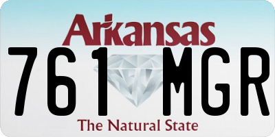 AR license plate 761MGR