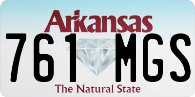 AR license plate 761MGS