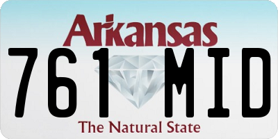 AR license plate 761MID