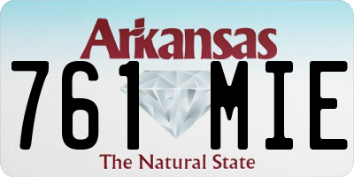 AR license plate 761MIE