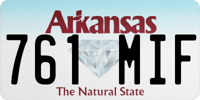 AR license plate 761MIF