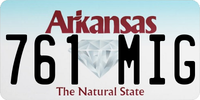 AR license plate 761MIG