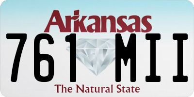 AR license plate 761MII
