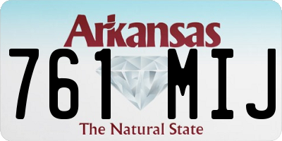 AR license plate 761MIJ