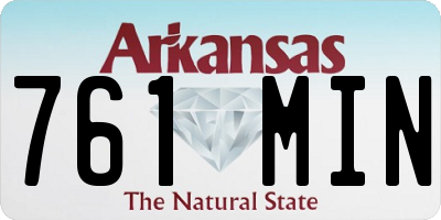 AR license plate 761MIN