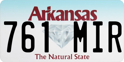 AR license plate 761MIR