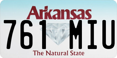 AR license plate 761MIU