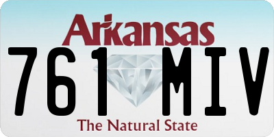 AR license plate 761MIV
