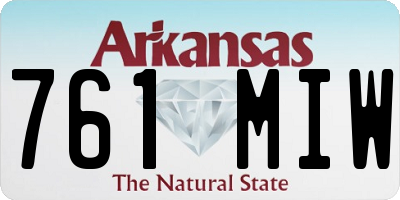 AR license plate 761MIW