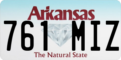 AR license plate 761MIZ