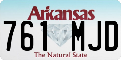 AR license plate 761MJD