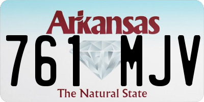 AR license plate 761MJV