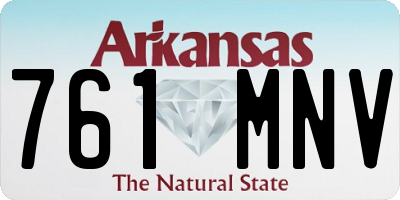 AR license plate 761MNV