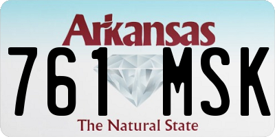 AR license plate 761MSK