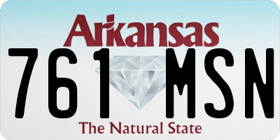 AR license plate 761MSN