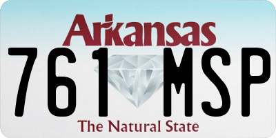AR license plate 761MSP