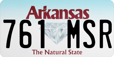 AR license plate 761MSR