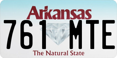AR license plate 761MTE