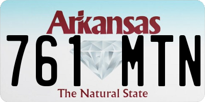 AR license plate 761MTN