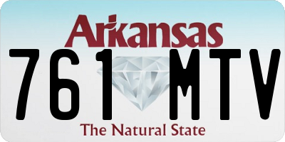 AR license plate 761MTV