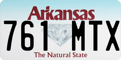 AR license plate 761MTX