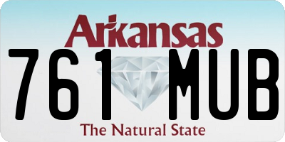 AR license plate 761MUB
