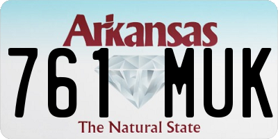 AR license plate 761MUK