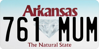 AR license plate 761MUM