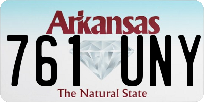 AR license plate 761UNY