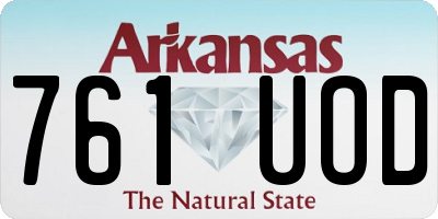 AR license plate 761UOD