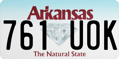 AR license plate 761UOK