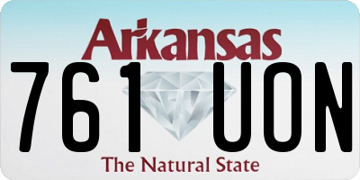 AR license plate 761UON