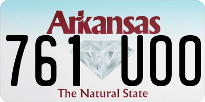 AR license plate 761UOO