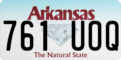 AR license plate 761UOQ