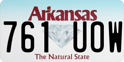 AR license plate 761UOW